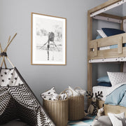 Giraffe Drinking Print 3