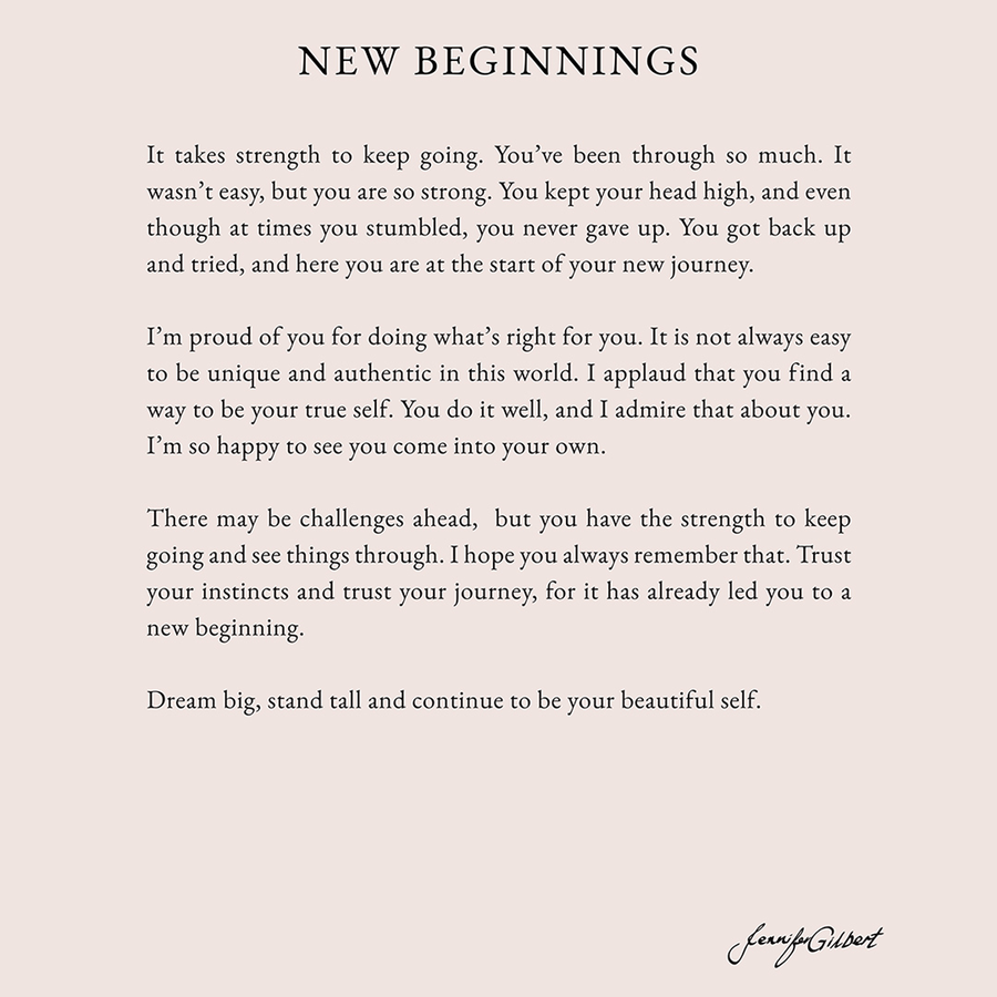 NEW BEGINNINGS